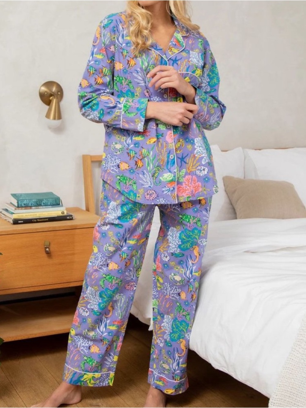 Printfresh Oceania Lavender Long Pajama Set